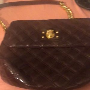 Authentic Wine Aubergine patent leather bag.